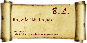 Bajzáth Lajos névjegykártya